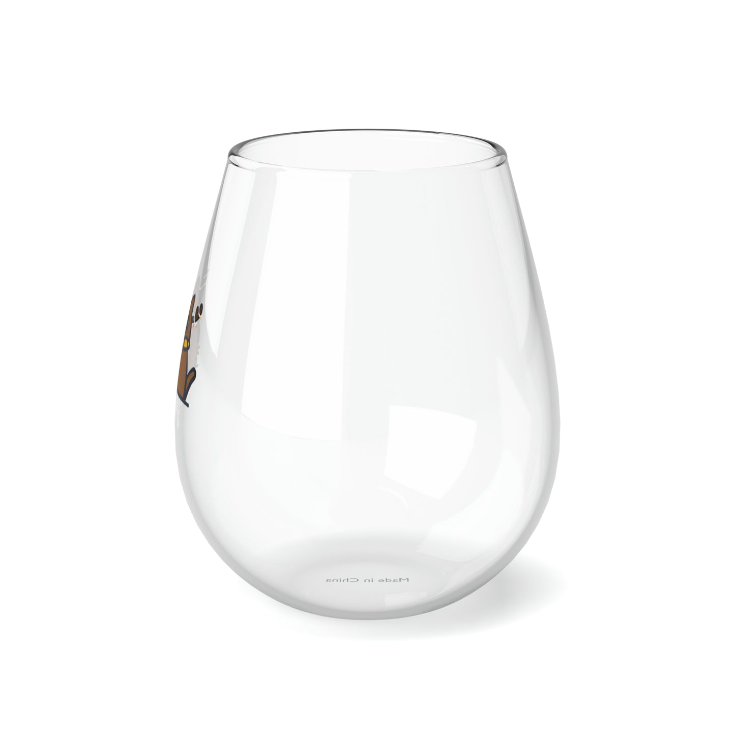 Reindeer Rico - Stemless Wine Glass, 11.75oz